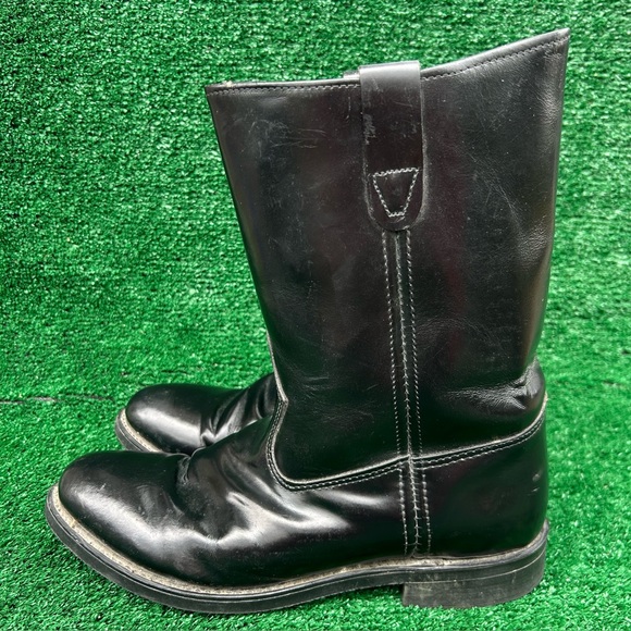 Vintage Double H Leather Western Work Boots J0366452 Mens 8.5D Rubber Soles